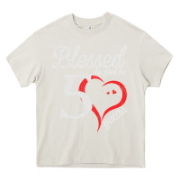 Cream Vintage 50th Birthday Blessed By God For 50 Years Birthday Heavy Core Tee - longCreatives
