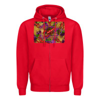 Red mardi gras crawfısh leopard wood and glitter background Zipper Hoodie - Artiststas