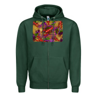 Sports Green mardi gras crawfısh leopard wood and glitter background Zipper Hoodie - Artiststas