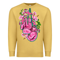 Antique Gold cancer boxing gloves with ribbon Premium Sweatshirt - AdoDesignShop