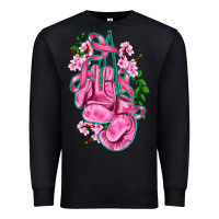 Black cancer boxing gloves with ribbon Premium Sweatshirt - AdoDesignShop