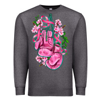 Charcoal Heather cancer boxing gloves with ribbon Premium Sweatshirt - AdoDesignShop