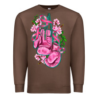 Chestnut cancer boxing gloves with ribbon Premium Sweatshirt - AdoDesignShop