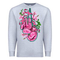 Heather Grey cancer boxing gloves with ribbon Premium Sweatshirt - AdoDesignShop