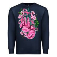 Navy cancer boxing gloves with ribbon Premium Sweatshirt - AdoDesignShop