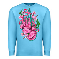 Ocean Blue cancer boxing gloves with ribbon Premium Sweatshirt - AdoDesignShop