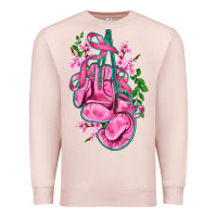 Pale Pink cancer boxing gloves with ribbon Premium Sweatshirt - AdoDesignShop