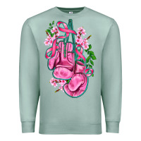 Seafoam cancer boxing gloves with ribbon Premium Sweatshirt - AdoDesignShop
