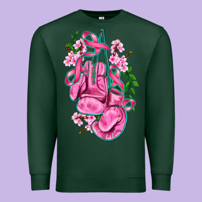 Cancer Boxing Gloves With Ribbon Premium Sweatshirt Designed By Adodesignshop