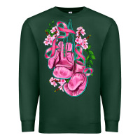Sports Green cancer boxing gloves with ribbon Premium Sweatshirt - AdoDesignShop
