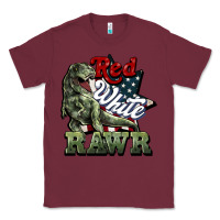 Burgundy Red white rawr 4th of july Classic Tee - HowdyJamesFarm
