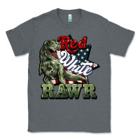 Charcoal Heather Red white rawr 4th of july Classic Tee - HowdyJamesFarm