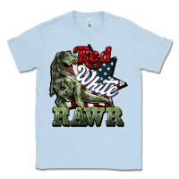 Dusty Blue Red white rawr 4th of july Classic Tee - HowdyJamesFarm
