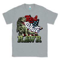 Heather Grey Red white rawr 4th of july Classic Tee - HowdyJamesFarm
