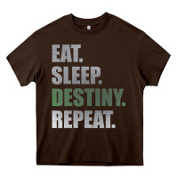 Chocolate Brown Destiny  Eat Sleep Destiny Repeat Short Sleeve Heavy Core Tee - longCreatives