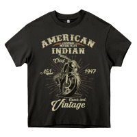 Vintage American Motorcycle Indian For Old Biker Gifts Heavy Core Tee | Teevron