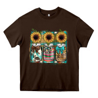 Chocolate Brown mason jar, sunflower Heavy Core Tee - JahusDesignShop