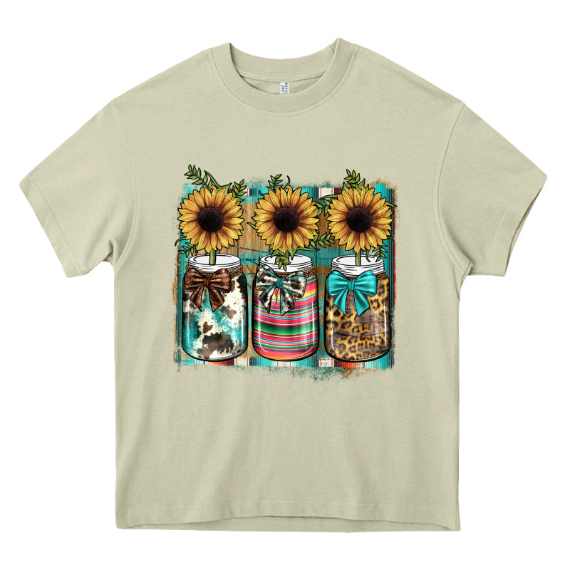 Mason Jar, Sunflower Heavy Core Tee by JahusDesignShop | Teevron