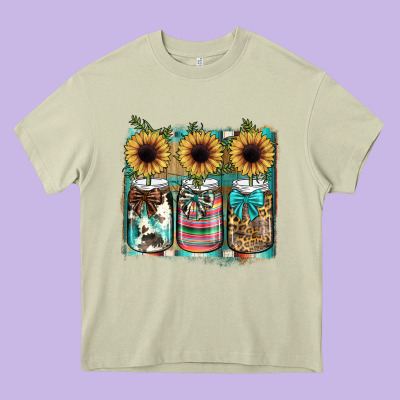 Mason Jar, Sunflower Heavy Core Tee Designed By Jahusdesignshop