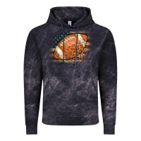 Cloud Black American Flag Football Leopard Vintage Hoodie - CowCowDesign