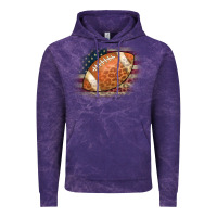 Cloud Purple American Flag Football Leopard Vintage Hoodie - CowCowDesign
