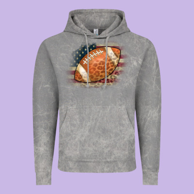 American Flag Football Leopard Vintage Hoodie Designed By Cowcowdesign