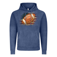 Vintage Denim American Flag Football Leopard Vintage Hoodie - CowCowDesign