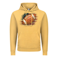 Vintage Mustard American Flag Football Leopard Vintage Hoodie - CowCowDesign