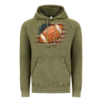 Vintage Olive American Flag Football Leopard Vintage Hoodie - CowCowDesign
