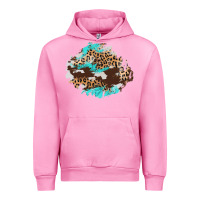Fuchsia Pink cowhide leopard turquoise patch Urban Hoodie - AdoDesignShop