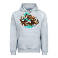 Heather Grey cowhide leopard turquoise patch Urban Hoodie - AdoDesignShop