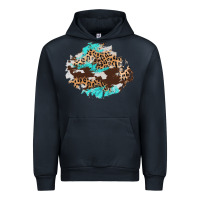 Navy cowhide leopard turquoise patch Urban Hoodie - AdoDesignShop