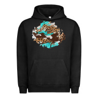 Pigment Black cowhide leopard turquoise patch Urban Hoodie - AdoDesignShop
