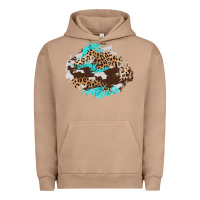 Pigment Burro cowhide leopard turquoise patch Urban Hoodie - AdoDesignShop