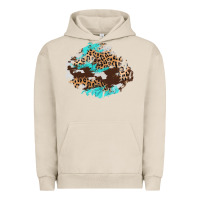 Pigment French Oak cowhide leopard turquoise patch Urban Hoodie - AdoDesignShop