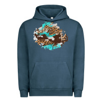 Cowhide Leopard Turquoise Patch Urban Hoodie | Teevron