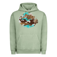 Pigment Oil Green cowhide leopard turquoise patch Urban Hoodie - AdoDesignShop