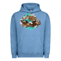 Pigment Pebble Blue cowhide leopard turquoise patch Urban Hoodie - AdoDesignShop