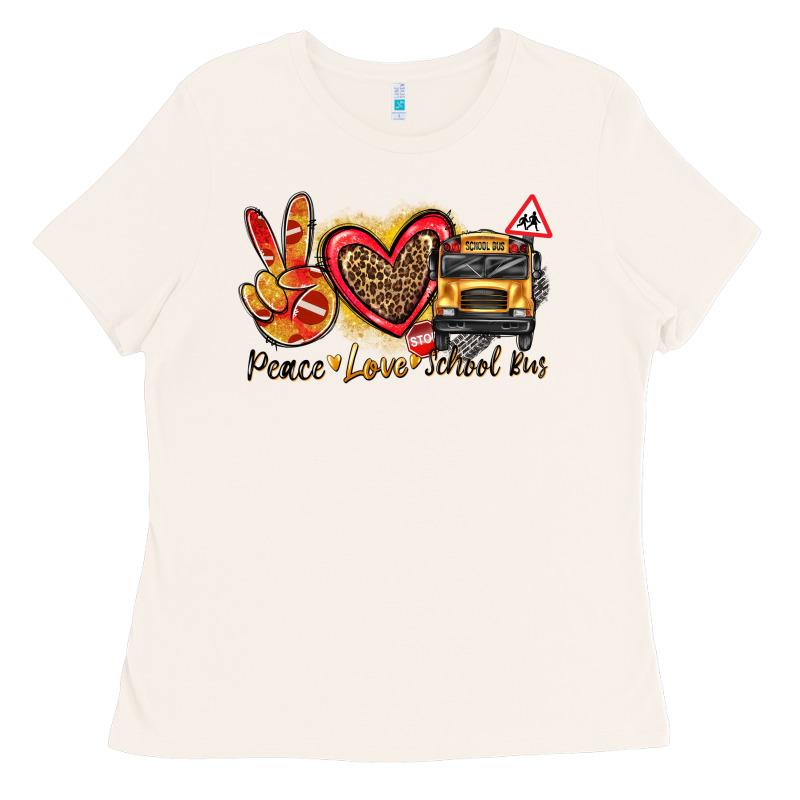 Peace Love School Bus Ladies Tee by texasbilliewilder | Teevron