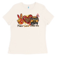 Bone peace love school bus Ladies Tee - texasbilliewilder