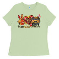 Matcha peace love school bus Ladies Tee - texasbilliewilder