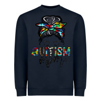 Navy autism mom Heavyweight Sweatshirt - CowhideDigitalArt