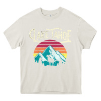 Cream Vintage Lake Tahoe Mountains Retro T Heavy Core Tee - longCreatives