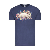Vintage Denim Easter Bunny leopard Easter Day Vintage Tee - HowdyJamesFarm