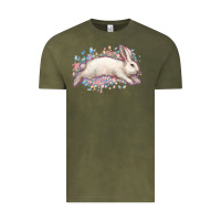Vintage Olive Easter Bunny leopard Easter Day Vintage Tee - HowdyJamesFarm