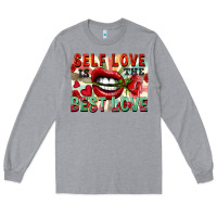 Heather Grey Self love is the best love Long Sleeve Tee - FaDigitalArtStudio