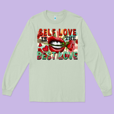 Self Love Is The Best Love Long Sleeve Tee Designed By Fadigitalartstudio