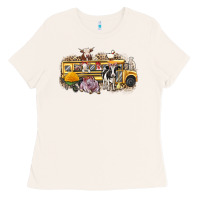 Bone farm animals school bus Ladies Tee - texasbilliewilder