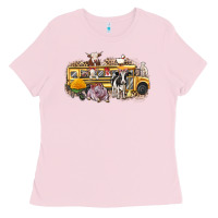 Farm Animals School Bus Ladies Tee | Teevron