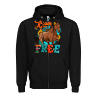 Black roam free galloping Zipper Hoodie - Artiststas